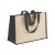 Shopper In Cotone 280 G/M2 Personalizzabili Con Soffietto Dettagli In Juta, Manici Lunghi