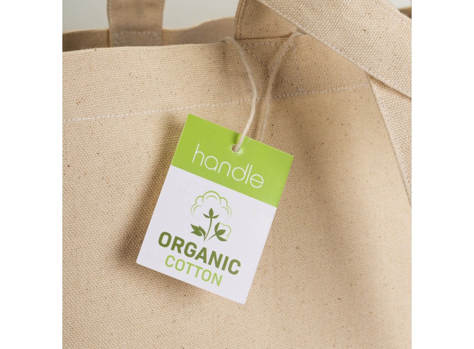 Shopper in cotone biologico 220 g/m2, con manici lunghi e soffietto alla base FullGadgets.com