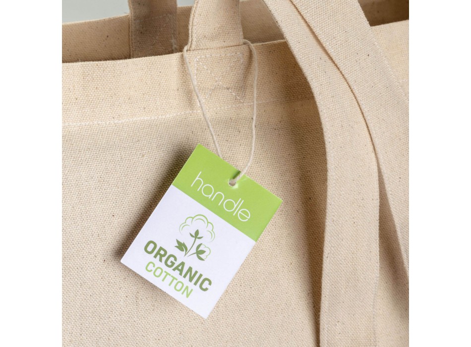 Shopper in cotone biologico 220 g/m2, manici lunghi e soffietto FullGadgets.com