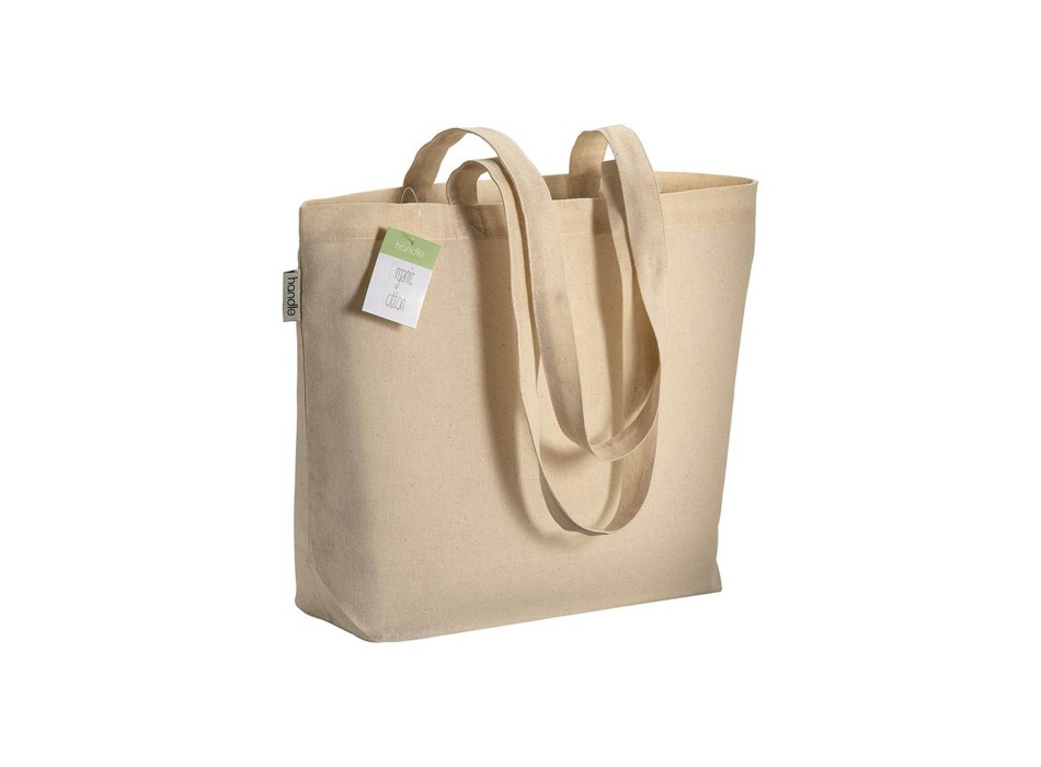 Shopper in cotone biologico con manici lunghi e soffietto alla base FullGadgets.com