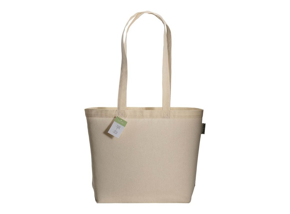 Shopper in cotone biologico con manici lunghi e soffietto alla base FullGadgets.com