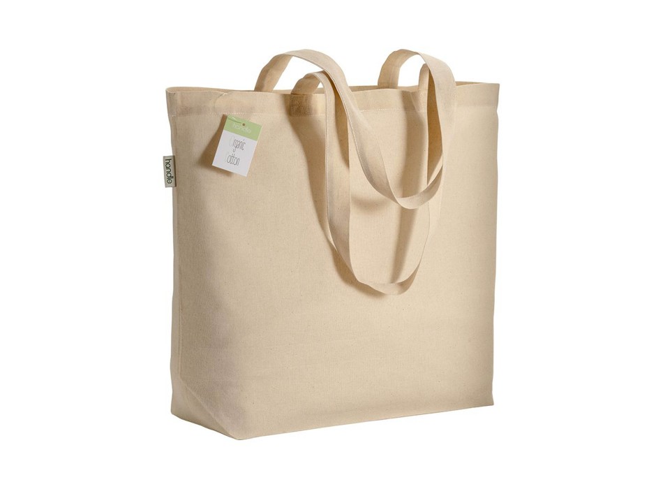 Shopper in cotone biologico con manici lunghi e soffietto alla base FullGadgets.com