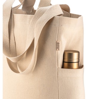 Shopper in cotone canvas riciclato da 280 g/m2 con doppi manici e soffietto FullGadgets.com