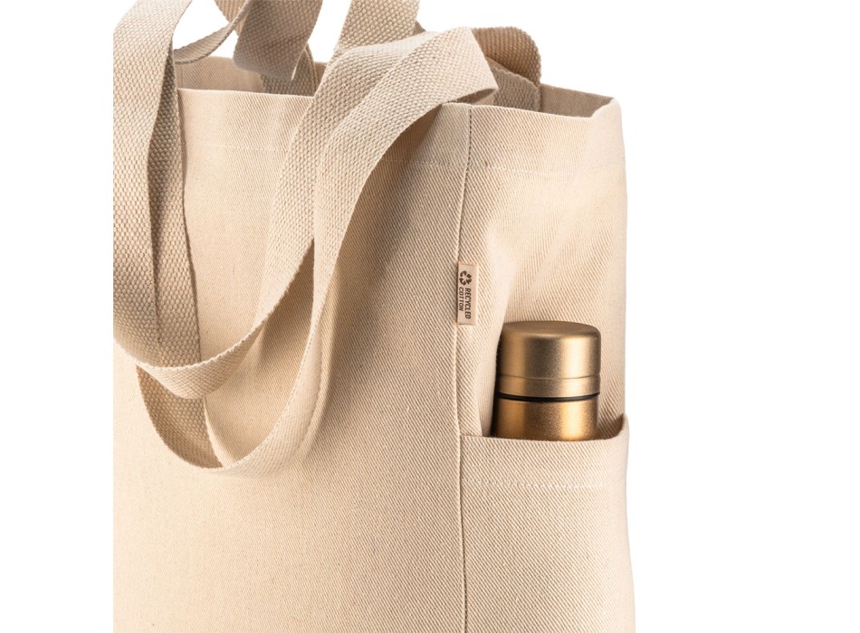 Shopper in cotone canvas riciclato da 280 g/m2 con doppi manici e soffietto FullGadgets.com