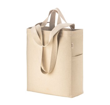 Shopper in cotone canvas riciclato da 280 g/m2 con doppi manici e soffietto FullGadgets.com