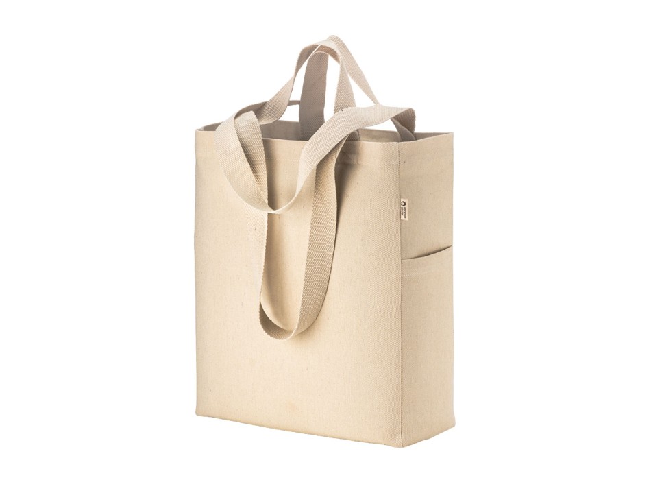 Shopper in cotone canvas riciclato da 280 g/m2 con doppi manici e soffietto FullGadgets.com