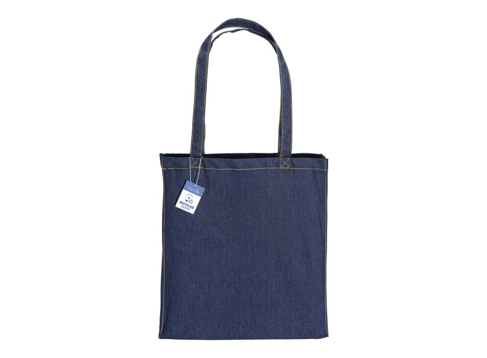Shopper in cotone denim riciclato 180 gr/m2, manici lunghi e soffietto FullGadgets.com