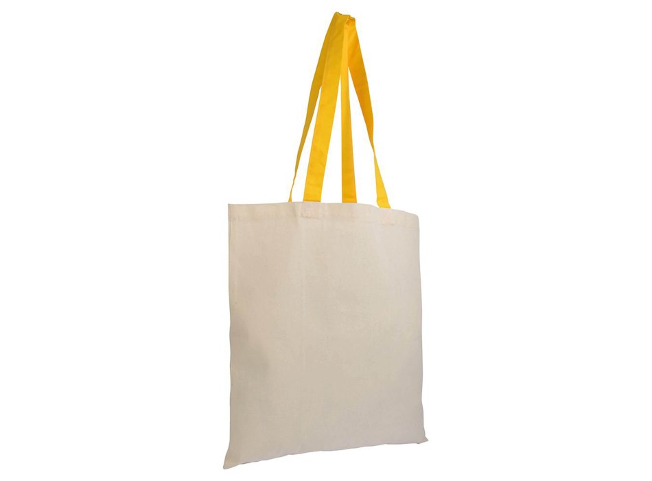 Shopper in cotone naturale 135 g/m2, manici lunghi colorati FullGadgets.com