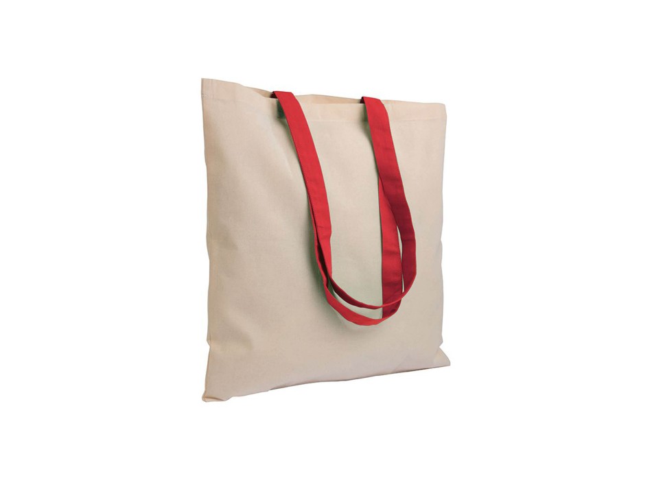 Shopper in cotone naturale 135 g/m2, manici lunghi colorati FullGadgets.com