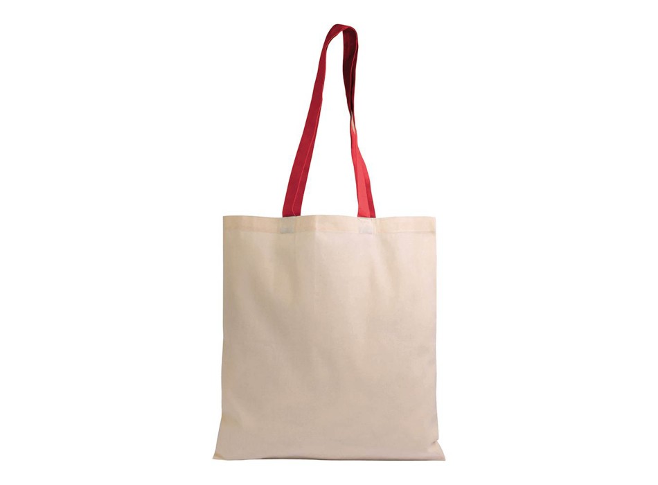 Shopper in cotone naturale 135 g/m2, manici lunghi colorati FullGadgets.com