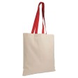 Shopper in cotone naturale 135 g/m2, manici lunghi colorati FullGadgets.com