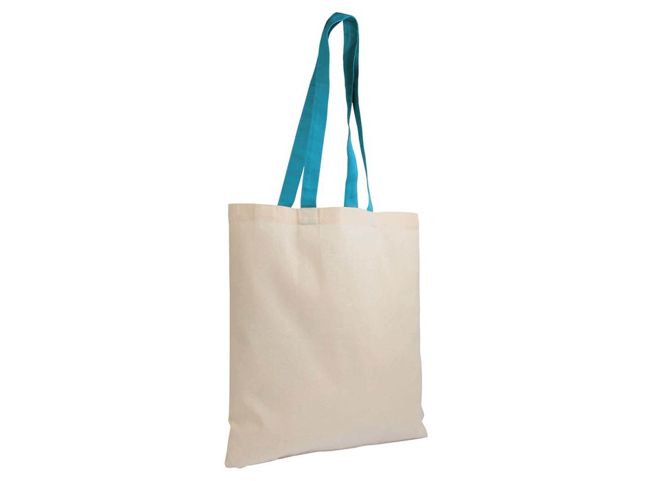 Shopper in cotone naturale 135 g/m2, manici lunghi colorati FullGadgets.com