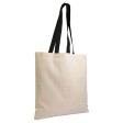 Shopper in cotone naturale 135 g/m2, manici lunghi colorati FullGadgets.com