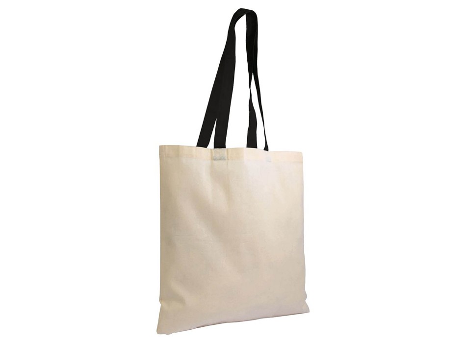 Shopper in cotone naturale 135 g/m2, manici lunghi colorati FullGadgets.com