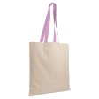 Shopper in cotone naturale 135 g/m2, manici lunghi colorati FullGadgets.com