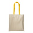 Shopper in cotone naturale 220 g/m2, manici lunghi colorati FullGadgets.com