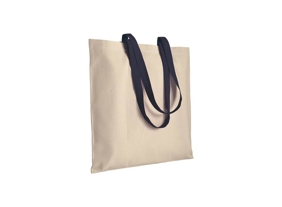 Shopper in cotone naturale 220 g/m2, manici lunghi colorati FullGadgets.com