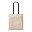 Shopper in cotone naturale 220 g/m2, manici lunghi colorati FullGadgets.com