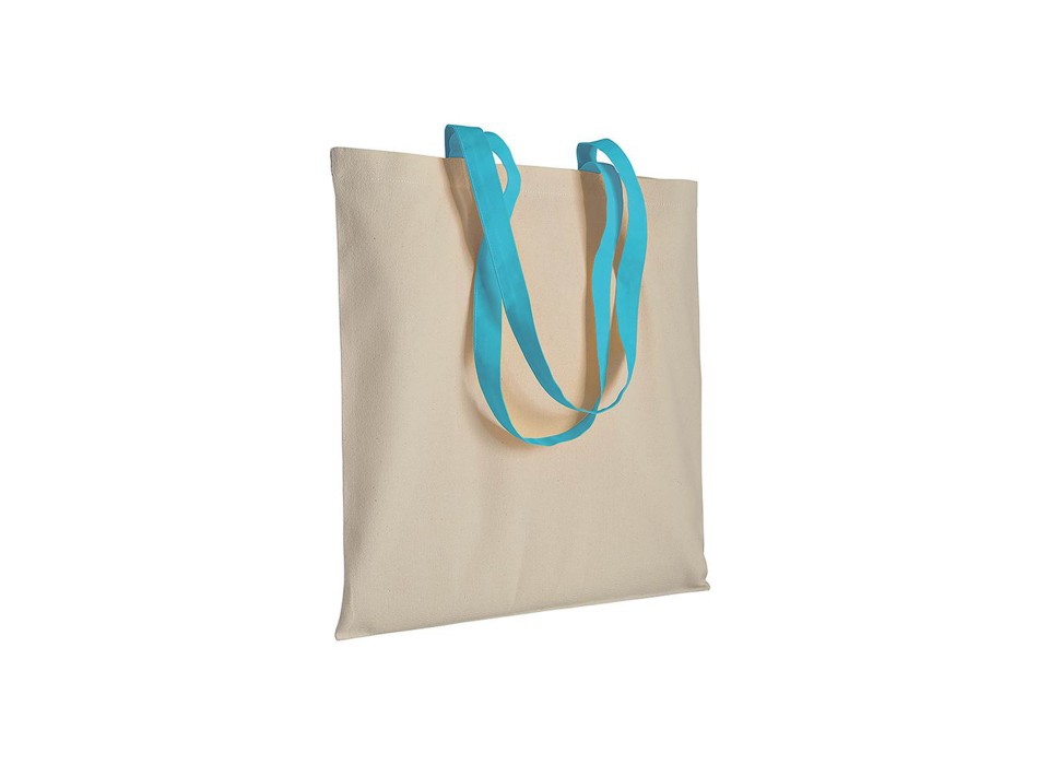 Shopper in cotone naturale 220 g/m2, manici lunghi colorati FullGadgets.com