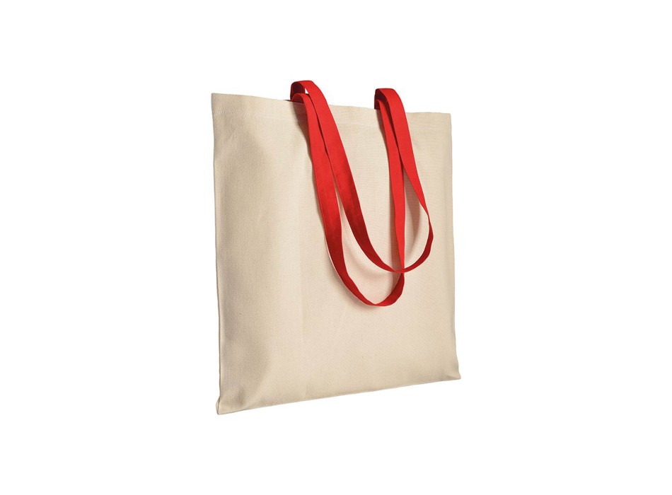 Shopper in cotone naturale 220 g/m2, manici lunghi colorati FullGadgets.com