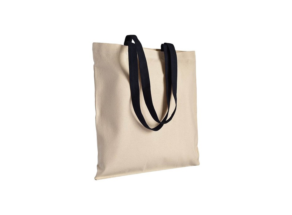 Shopper in cotone naturale 220 g/m2, manici lunghi colorati FullGadgets.com