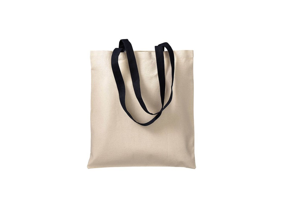 Shopper in cotone naturale 220 g/m2, manici lunghi colorati FullGadgets.com