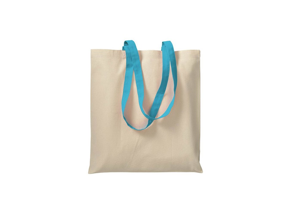 Shopper in cotone naturale 220 g/m2, manici lunghi colorati FullGadgets.com