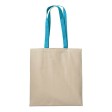 Shopper in cotone naturale 220 g/m2, manici lunghi colorati FullGadgets.com