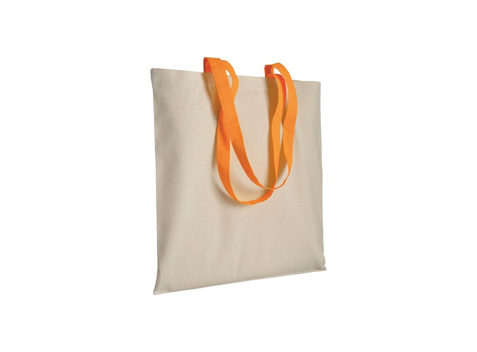 Shopper in cotone naturale 220 g/m2, manici lunghi colorati FullGadgets.com