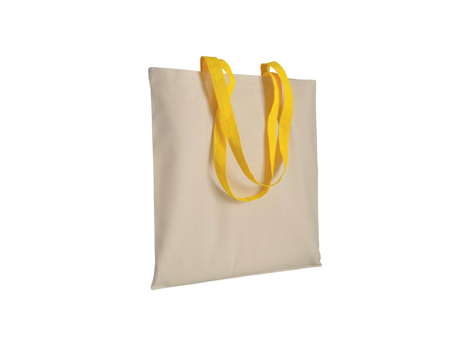 Shopper in cotone naturale 220 g/m2, manici lunghi colorati FullGadgets.com