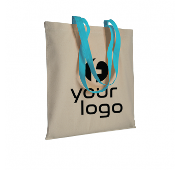 Shopper in cotone naturale 220 g/m2, manici lunghi colorati FullGadgets.com