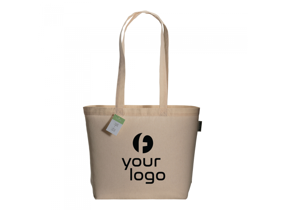 Shopper in cotone organico con manici lunghi e soffietto alla base FullGadgets.com