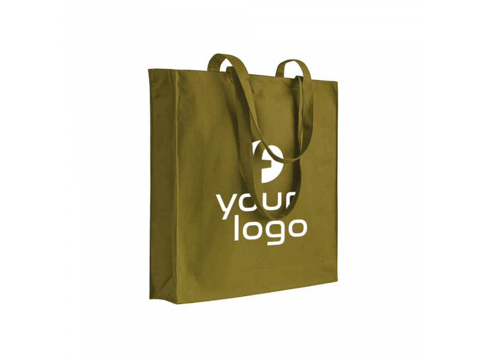 Shopper in cotone pesante, manici lunghi e soffietto FullGadgets.com