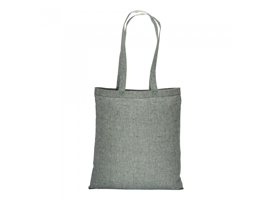 Shopper in cotone riciclato 150 g/m2 effetto melange, manici lunghi FullGadgets.com