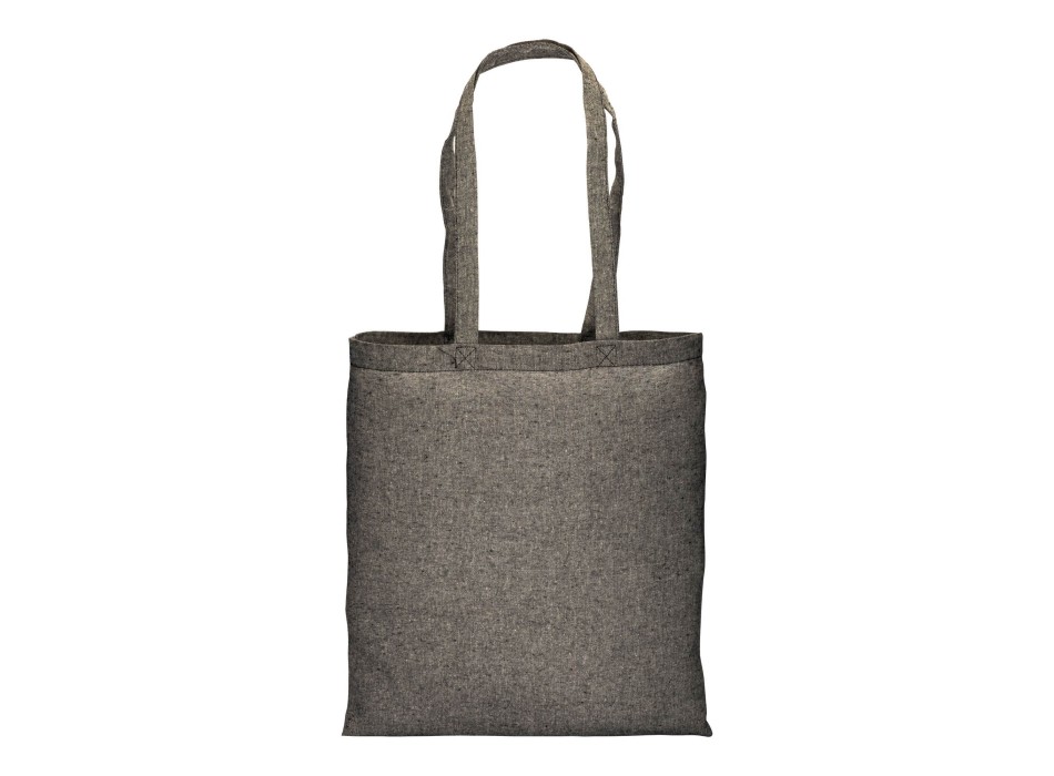 Shopper in cotone riciclato 150 g/m2 effetto melange, manici lunghi FullGadgets.com