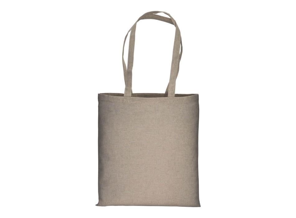 Shopper in cotone riciclato 150 g/m2 effetto melange, manici lunghi FullGadgets.com