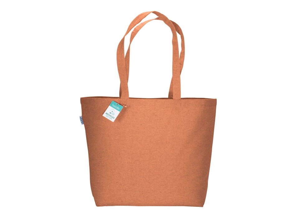 Shopper in cotone riciclato  190 g/m2 con soffietto alla base, manici lunghi FullGadgets.com