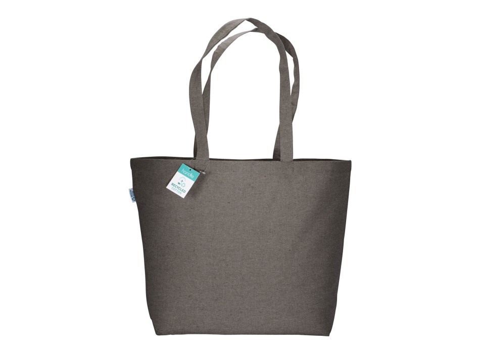 Shopper in cotone riciclato  190 g/m2 con soffietto alla base, manici lunghi FullGadgets.com