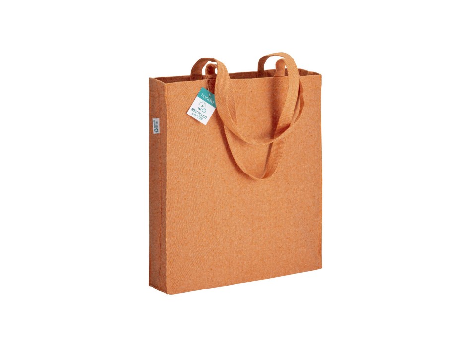 Shopper in cotone riciclato 280 g/m2, manici lunghi e soffietto FullGadgets.com