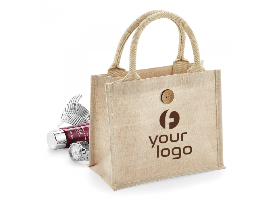 Shopper in juta elegante con bottone FullGadgets.com