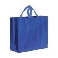 Shopper in PP  riciclato laminato 120g/m2, manici corti e soffietto