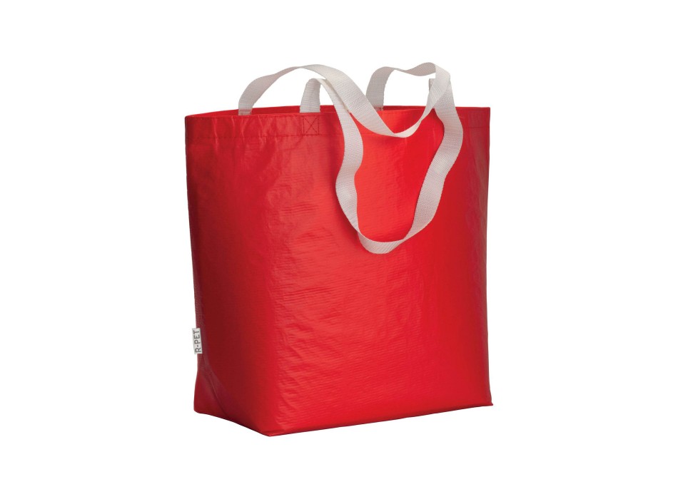 Shopper in R-PET laminato con soffietto alla base - manici lunghi in poliestere FullGadgets.com