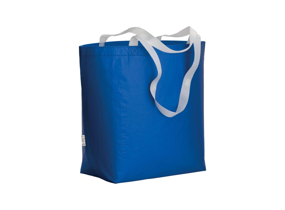 Shopper in R-PET laminato con soffietto alla base - manici lunghi in poliestere FullGadgets.com