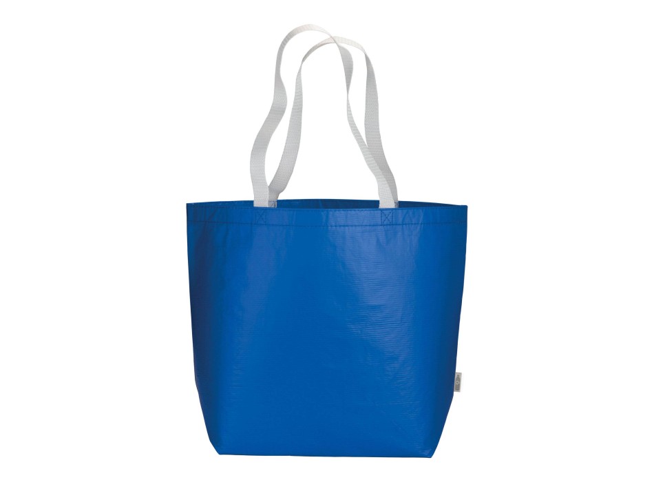 Shopper in R-PET laminato con soffietto alla base - manici lunghi in poliestere FullGadgets.com