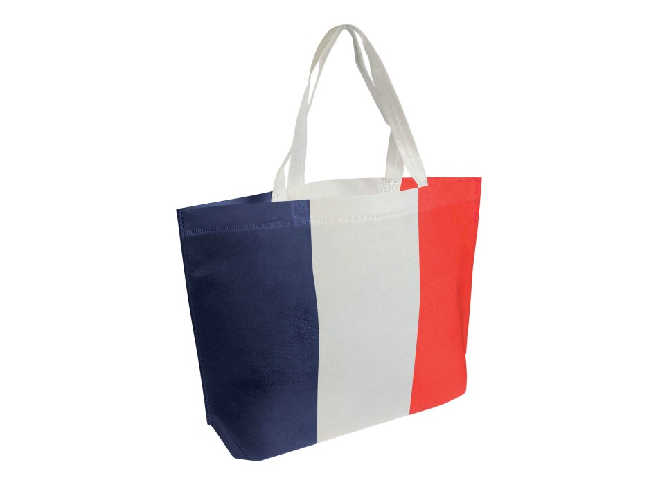 Shopper in TNT termosaldato con stampa tricolore, soffietto alla base e manici lunghi FullGadgets.com