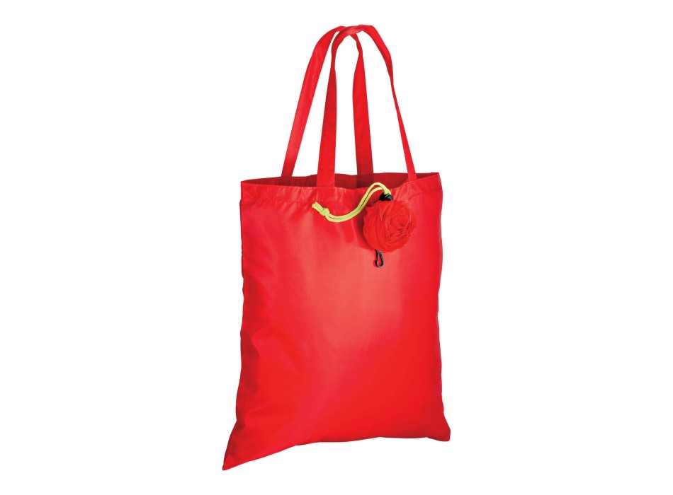 Shopper ripiegabile a forma di rosa in poliestere 190T, con moschettone in plastica FullGadgets.com