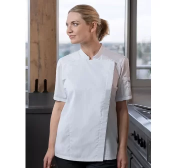 Short-Sleeve Ladies' Chef Jacket Modern-Look FullGadgets.com