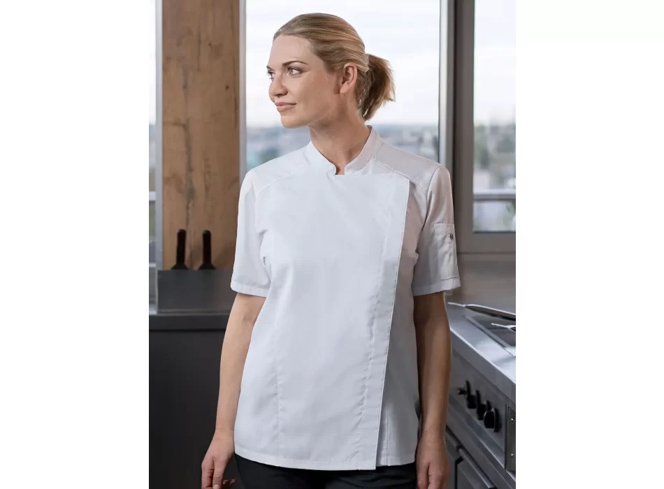 Short-Sleeve Ladies' Chef Jacket Modern-Look FullGadgets.com