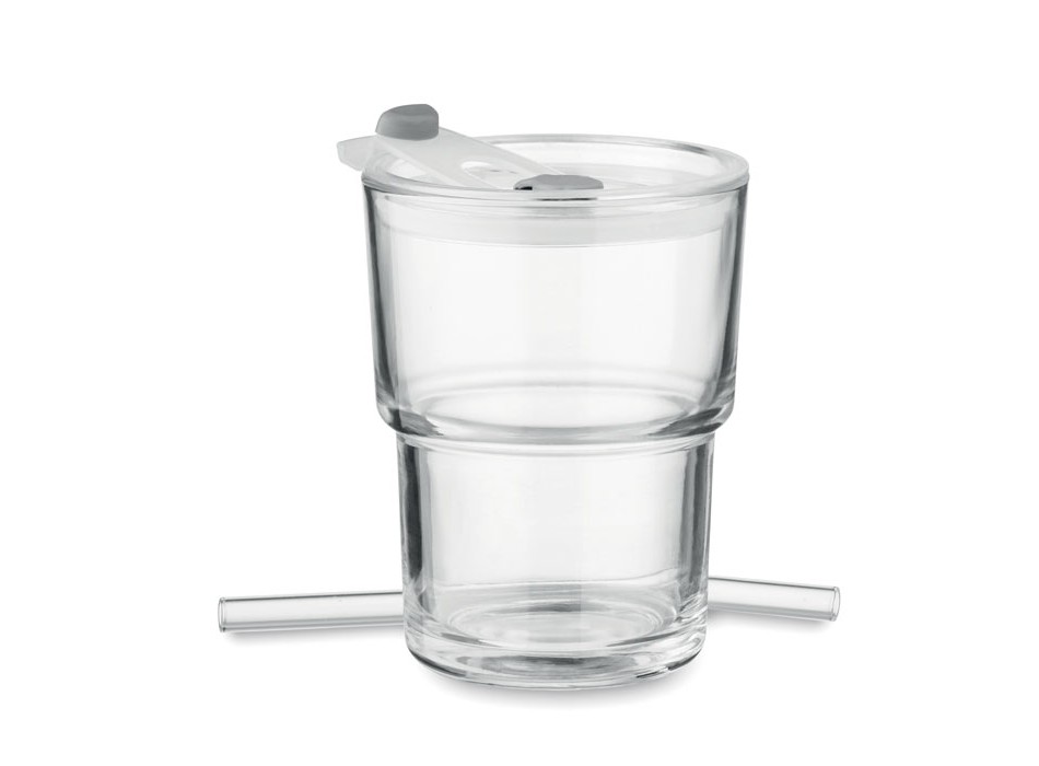 SIP - Bicchiere in vetro con cannucci FullGadgets.com