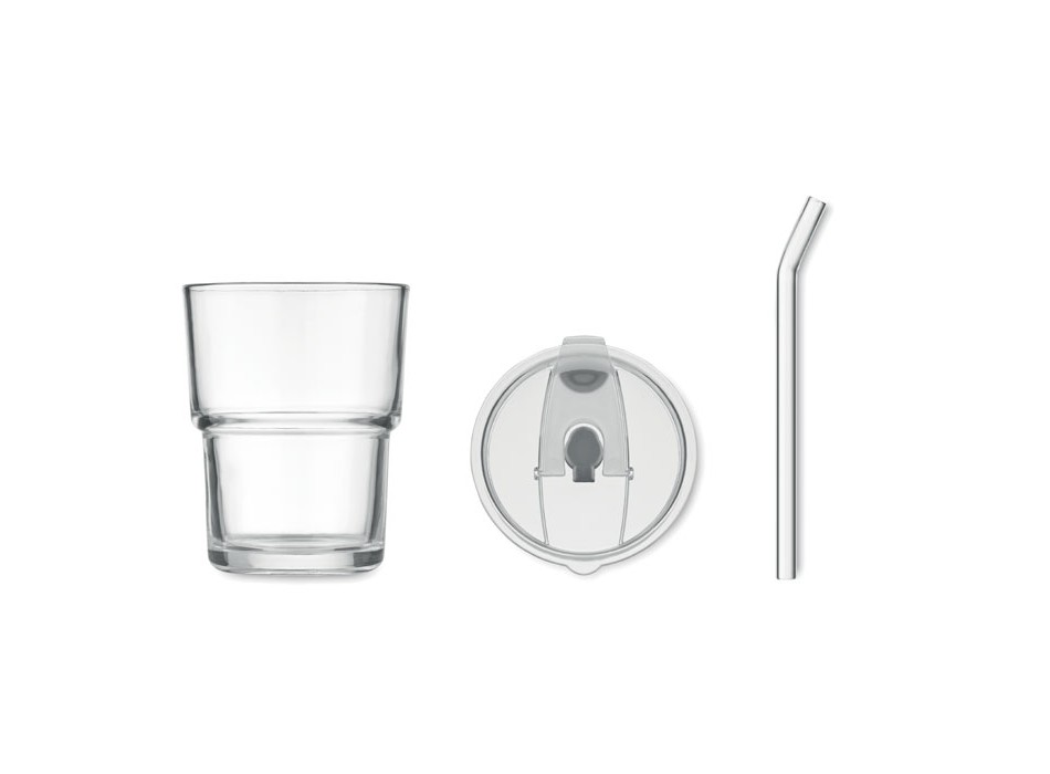 SIP - Bicchiere in vetro con cannucci FullGadgets.com